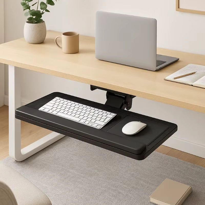 Support de clavier ergonomique avec tiroir coulissant, plateau de souris, Extension de bureau, bras de Support rotatif pour bureau à domicile, bureau d'ordinateur