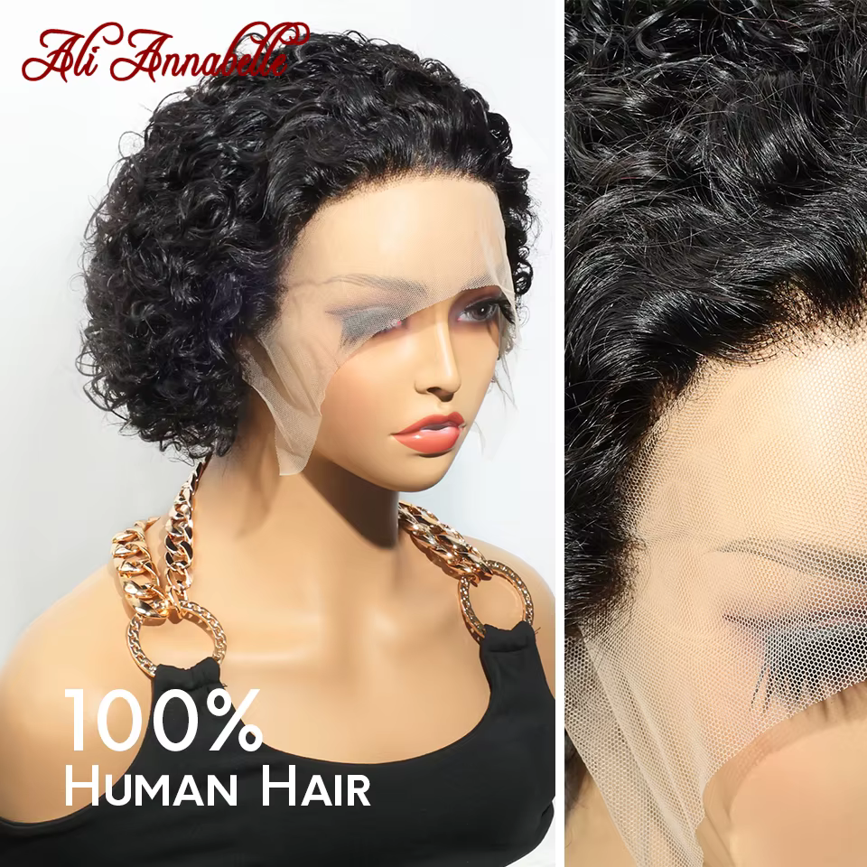 Ali Annabelle 13X1 dentelle partie bouclés Bob perruques