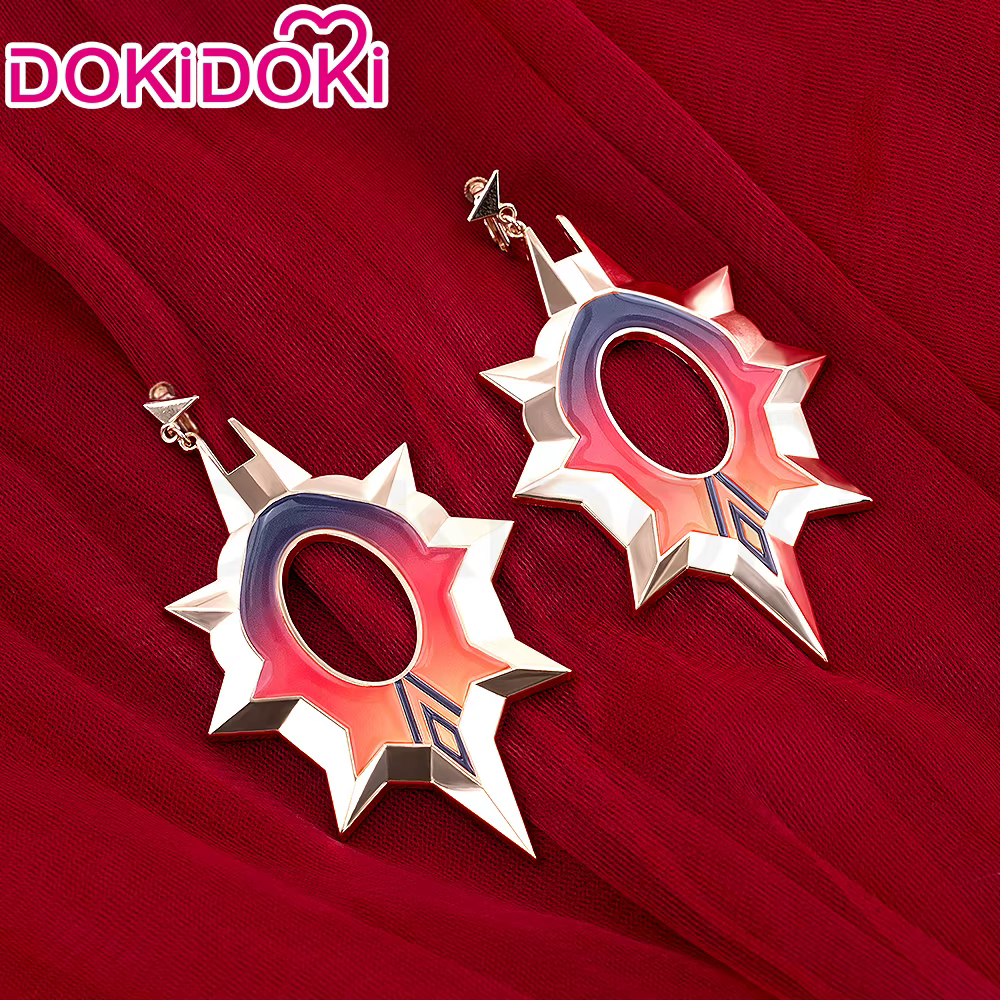 Mavuika perruque jeu Genshin Impact DokiDoki Pyro Archon femmes longue 110 cm perruque lumineuse Natlan Mavuika lunettes Clips d'oreille