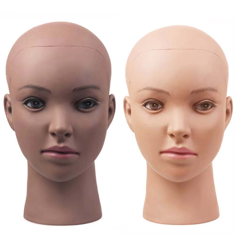 Tête de Mannequin chauve femme cosmétologie professionnelle maquillage du visage