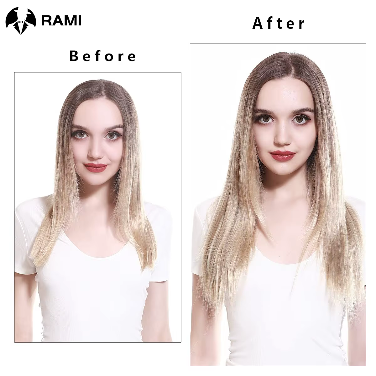 Ligne de poisson Extensions de cheveux pour femmes fil Invisible postiche Remy