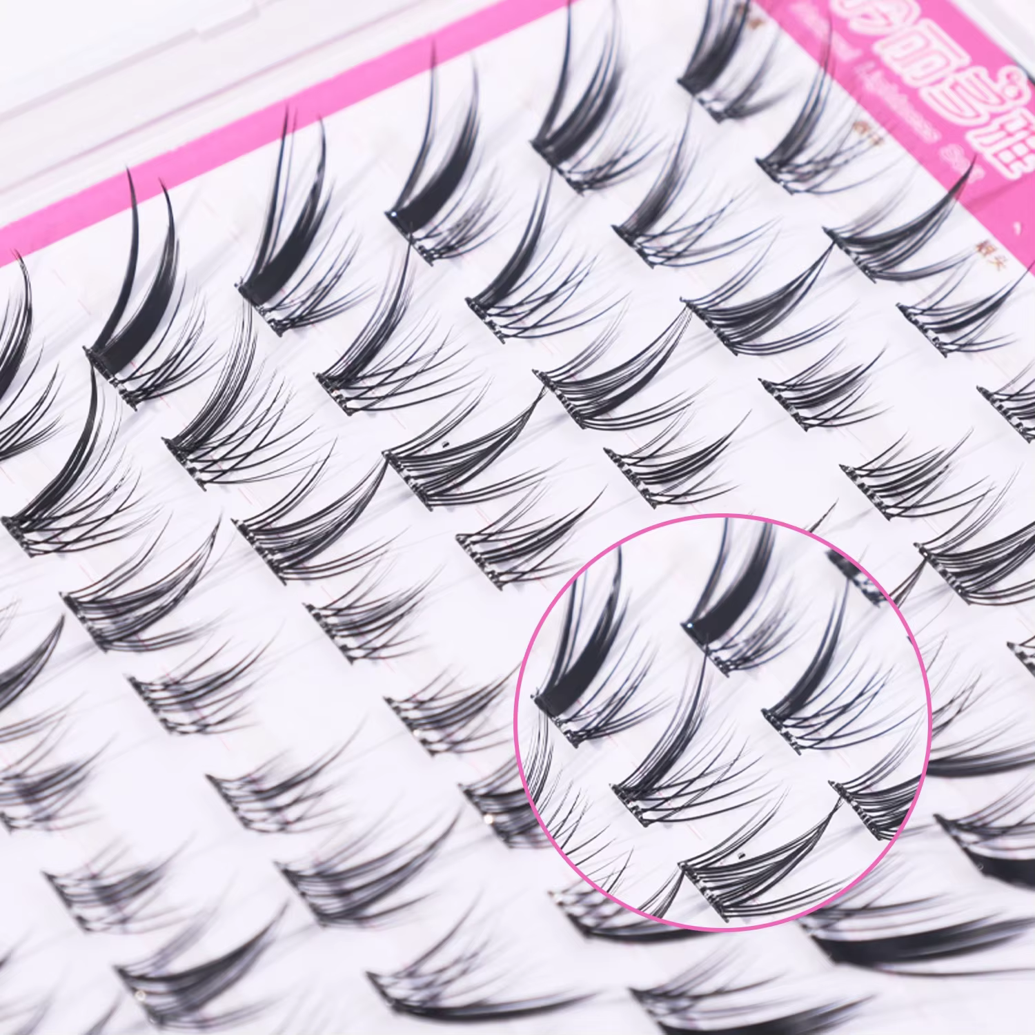 Fox Eye Effect Manga faux cils rouleau épais déformé segmenté individuel Cluster Extensions