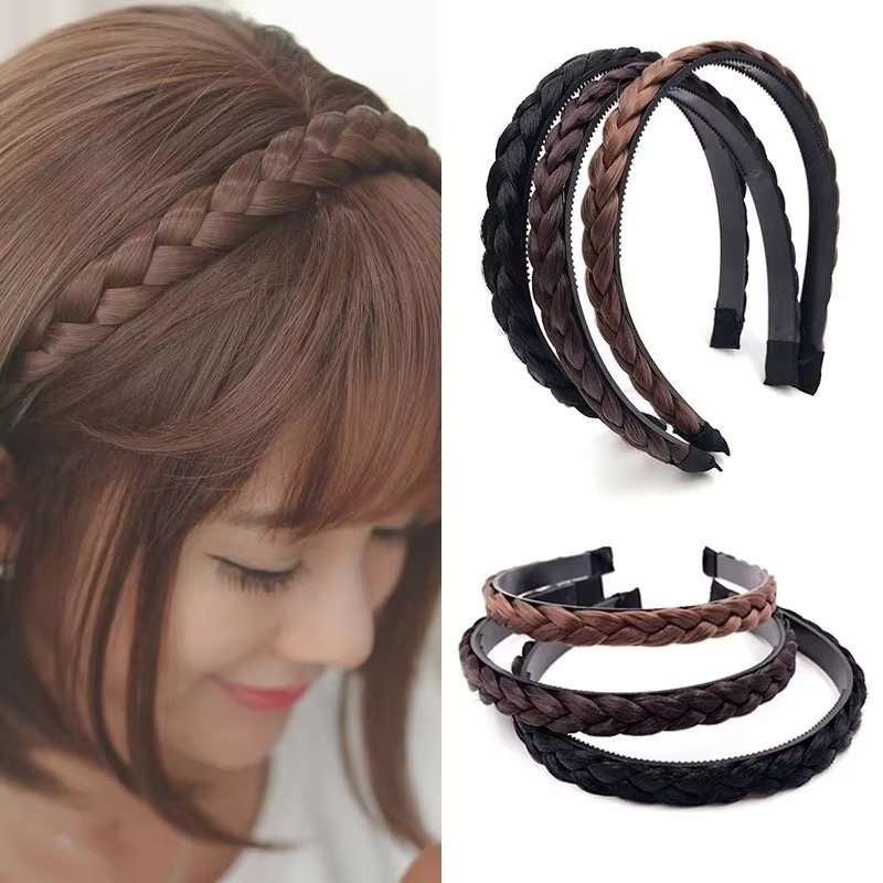 Nouvelles femmes Vintage perruque bandeaux tresses filles Style bandeau