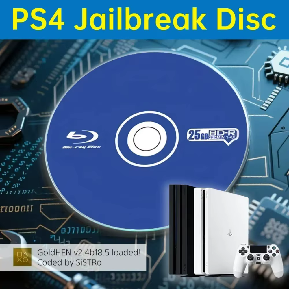 Pour PS4 Jailbreak, disque doré, firmware 12.52 le plus récent pris en charge, démarrage possible, éjection de la charge utile, homebrew, sauvegarde de jeux