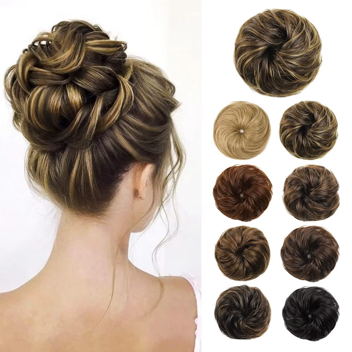 1 pièce postiche chignon en soie artificielle