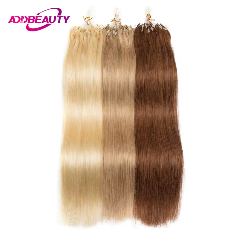 Micro boucle Extension de cheveux humains droite réel