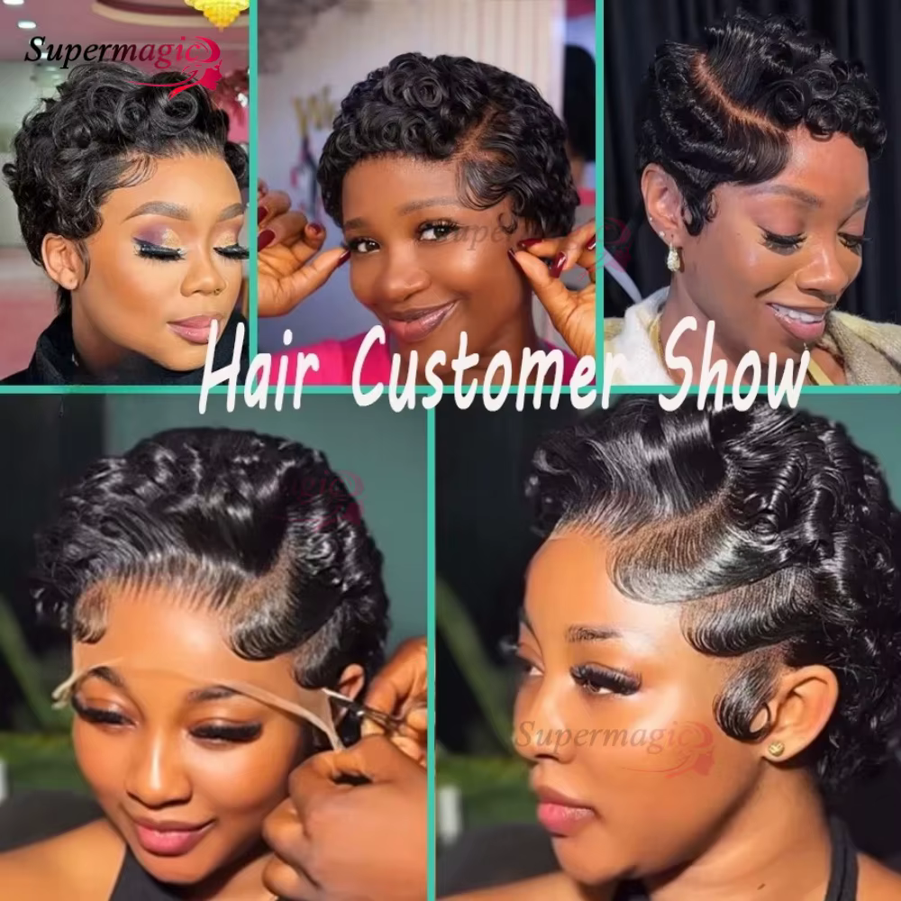 Perruques Chioma Pixie Curls 13x4 Lace Front sans colle