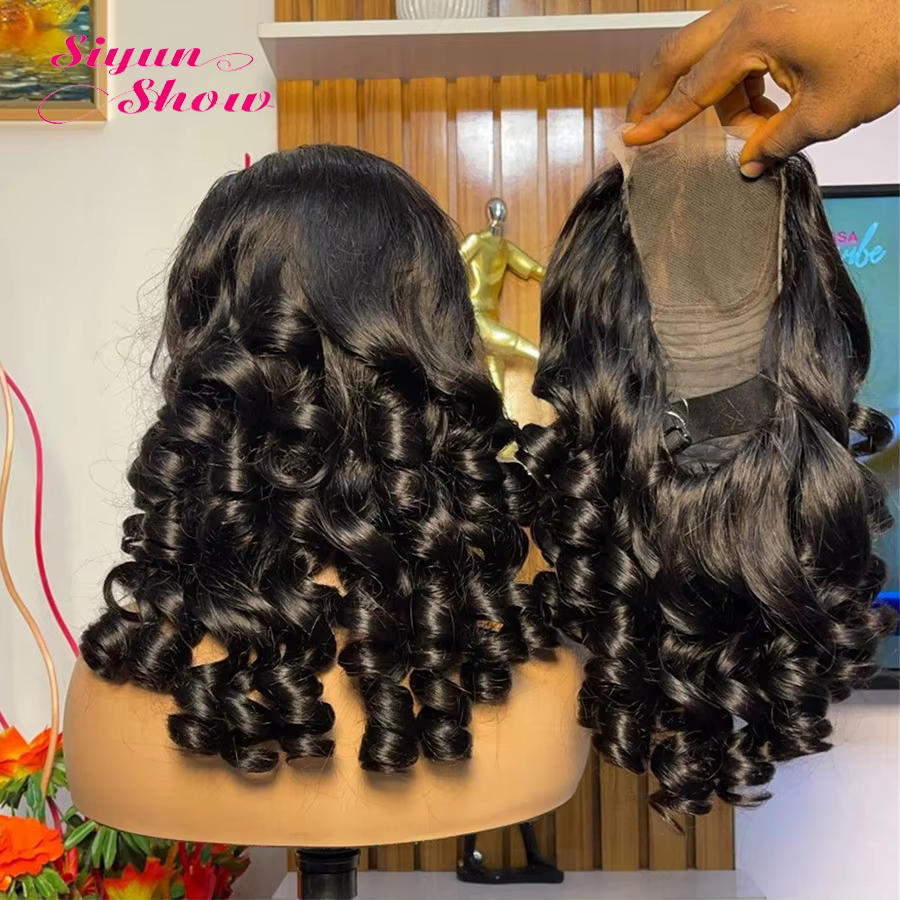 Perruque frontale bouclée rebondissante Fummi Double tirage cheveux bruts 13X4 HD perruques de dentelle 100% perruques de cheveux humains pour les femmes 5X5 HD perruque de fermeture de dentelle