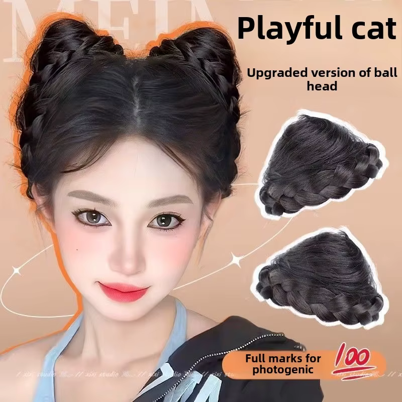 Perruque synthétique avec oreilles de chat