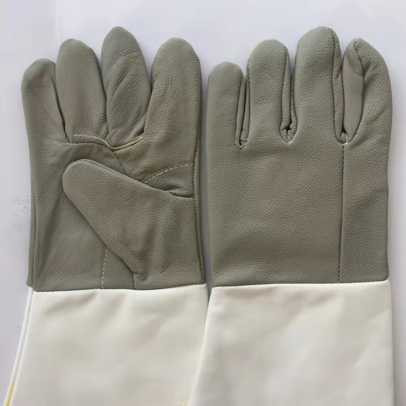 Gants de travail en cuir de vache pour la soudure | Manches longues et larges | Bouche large résistante à l'usure pour soudeur et travail des métaux