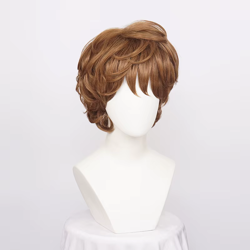 Perruques Cosplay synthétiques courtes et bouclées pour hommes