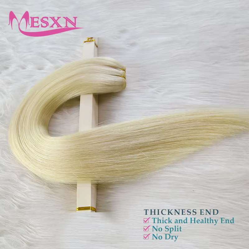 MESXN Tissage de cheveux humains Remy européens naturels