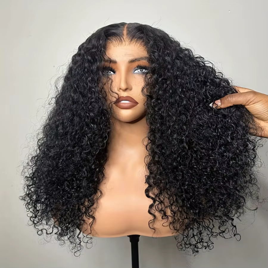 Perruque Lace Front Wig synthétique noire douce