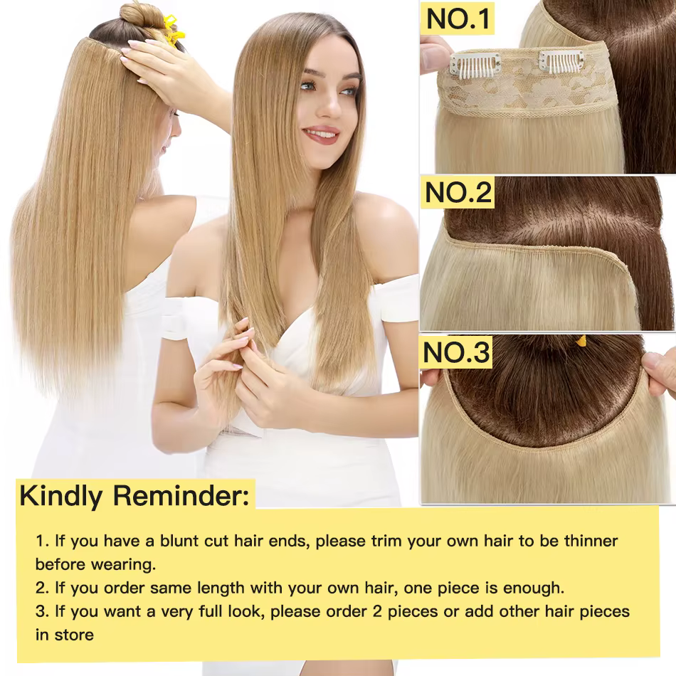 YELO 12 "-26" pince en forme de V dans les Extensions de cheveux vrais