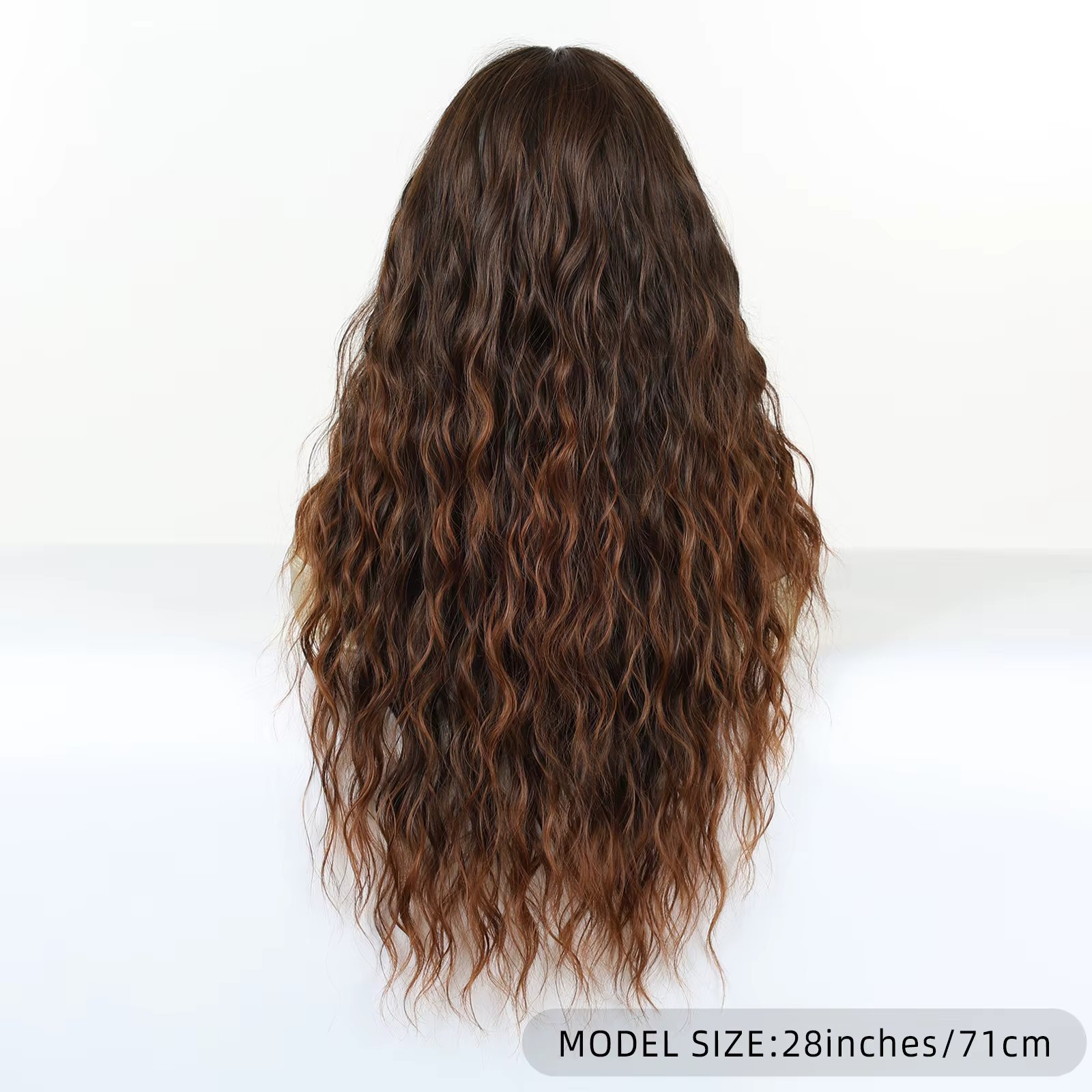Perruque synthétique bouclée ombrée brun blond pour femmes, raie au milieu, longue, volumineuse, résistante à la chaleur, pour tous les jours, fête, cosplay