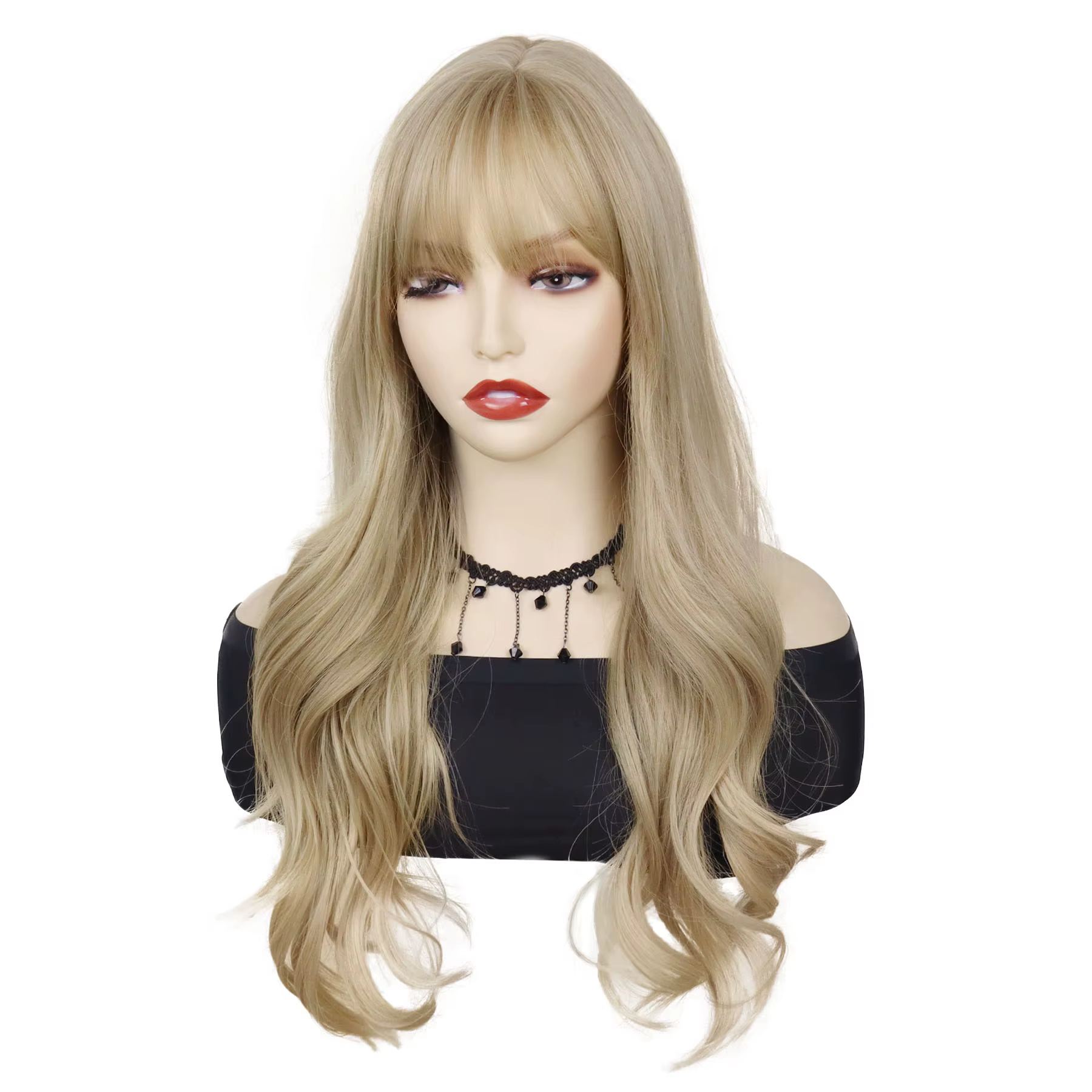 Sabrina – perruque de charpentier longue blonde avec frange