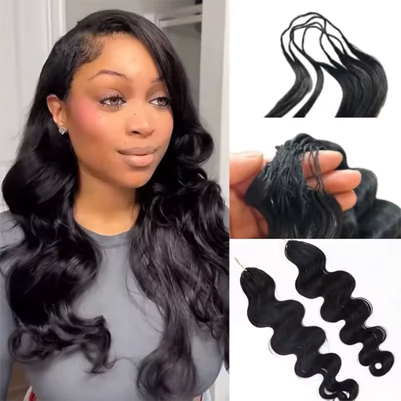 Extensions de cheveux humains au crochet de 30 pouces