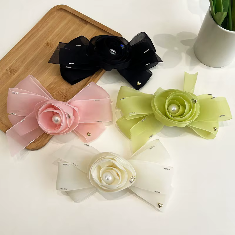 Pinces à cheveux élégantes en perles de Rose pour femmes et filles