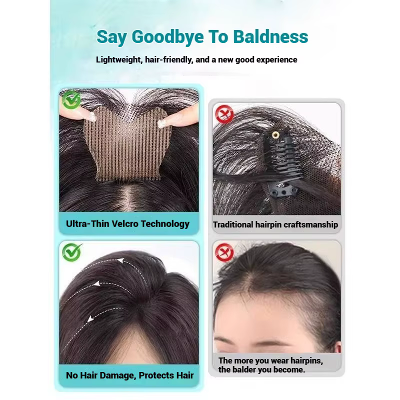 Topper de cheveux humains en pâte magique pour femmes