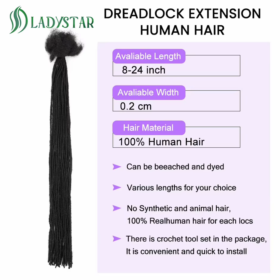 Extensions Loc cheveux humains 0.2cm épaisseur 8 pouces 30 brins