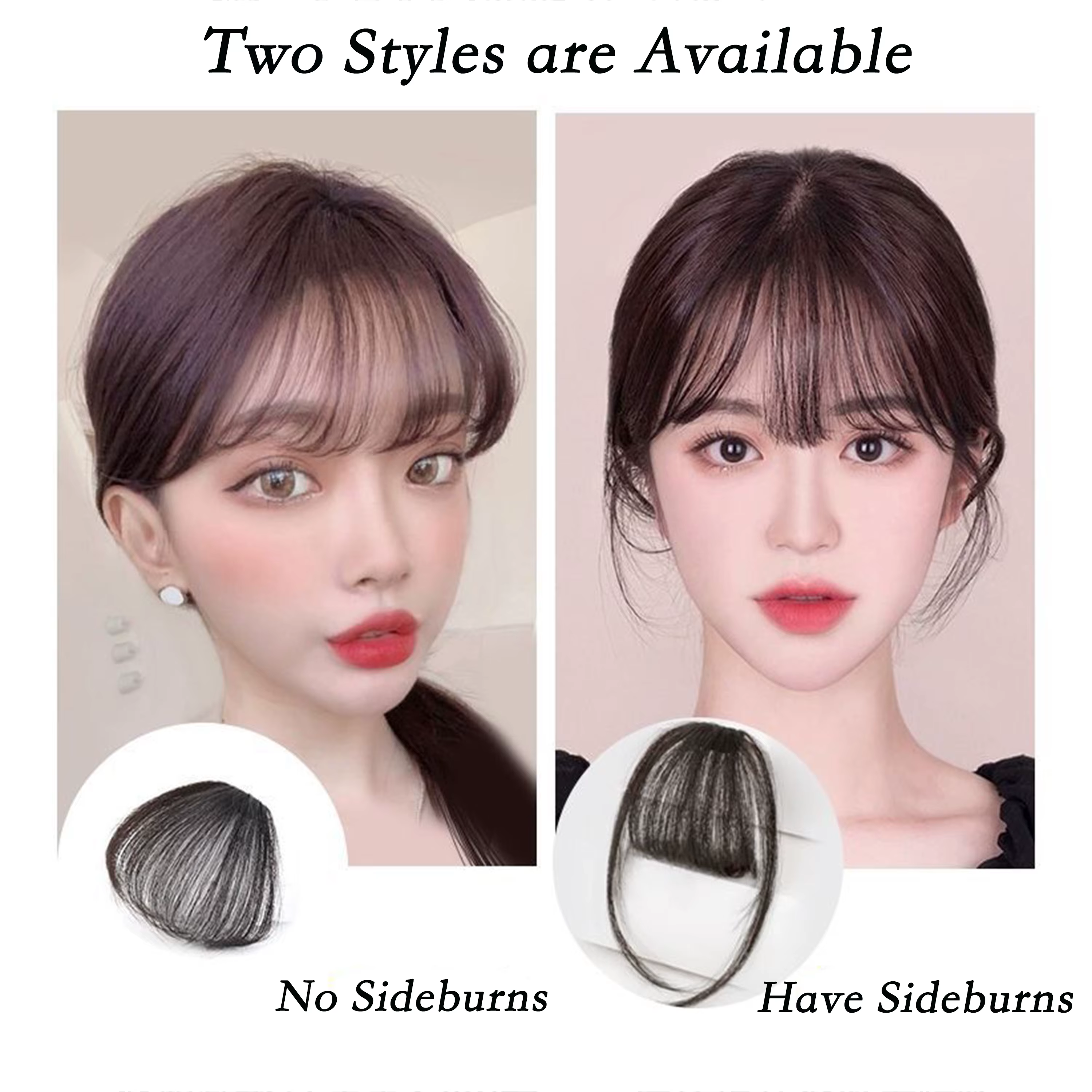 Faux franges coréennes à clipser pour coiffure