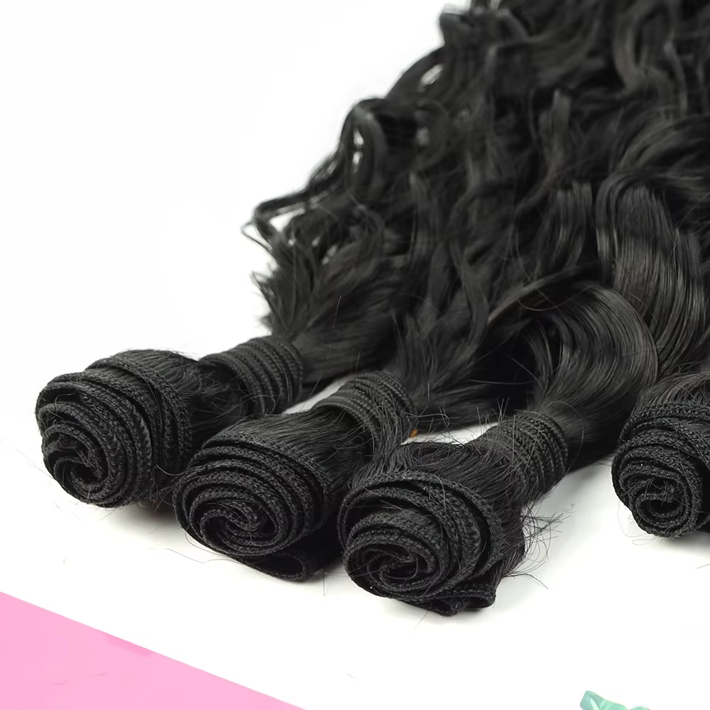 Extensions de cheveux synthétiques bouclés pour femmes, 9 pièces/ensemble, fibres capillaires longues résistantes à la chaleur, tissage pour femme