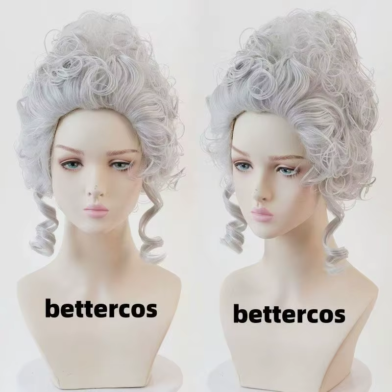 Perruque Cosplay Marie Antoinette perruque synthétique courte bouclée Anime Coser fille mignonne fibre résistante à la chaleur perruque de haute qualité utilisation Halloween