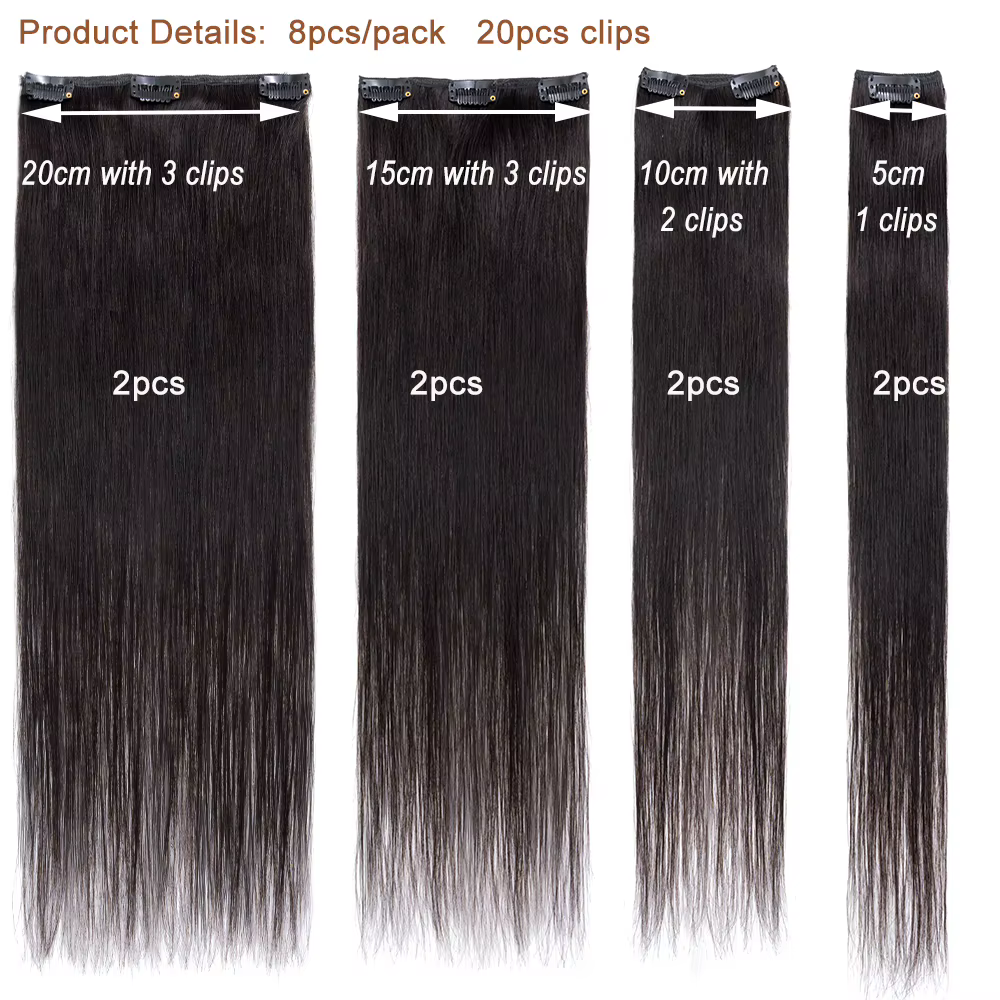 Extensions de Cheveux Naturels Lisses à réinitialisation pour Femme