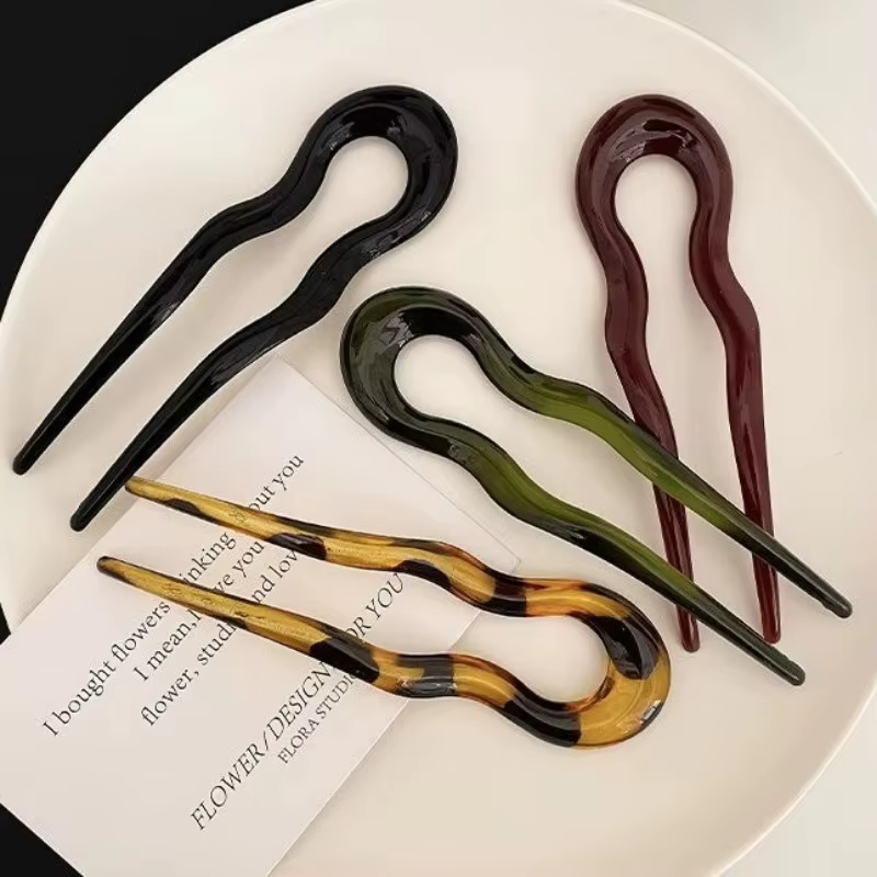 Pince à cheveux torsadée française en acétate