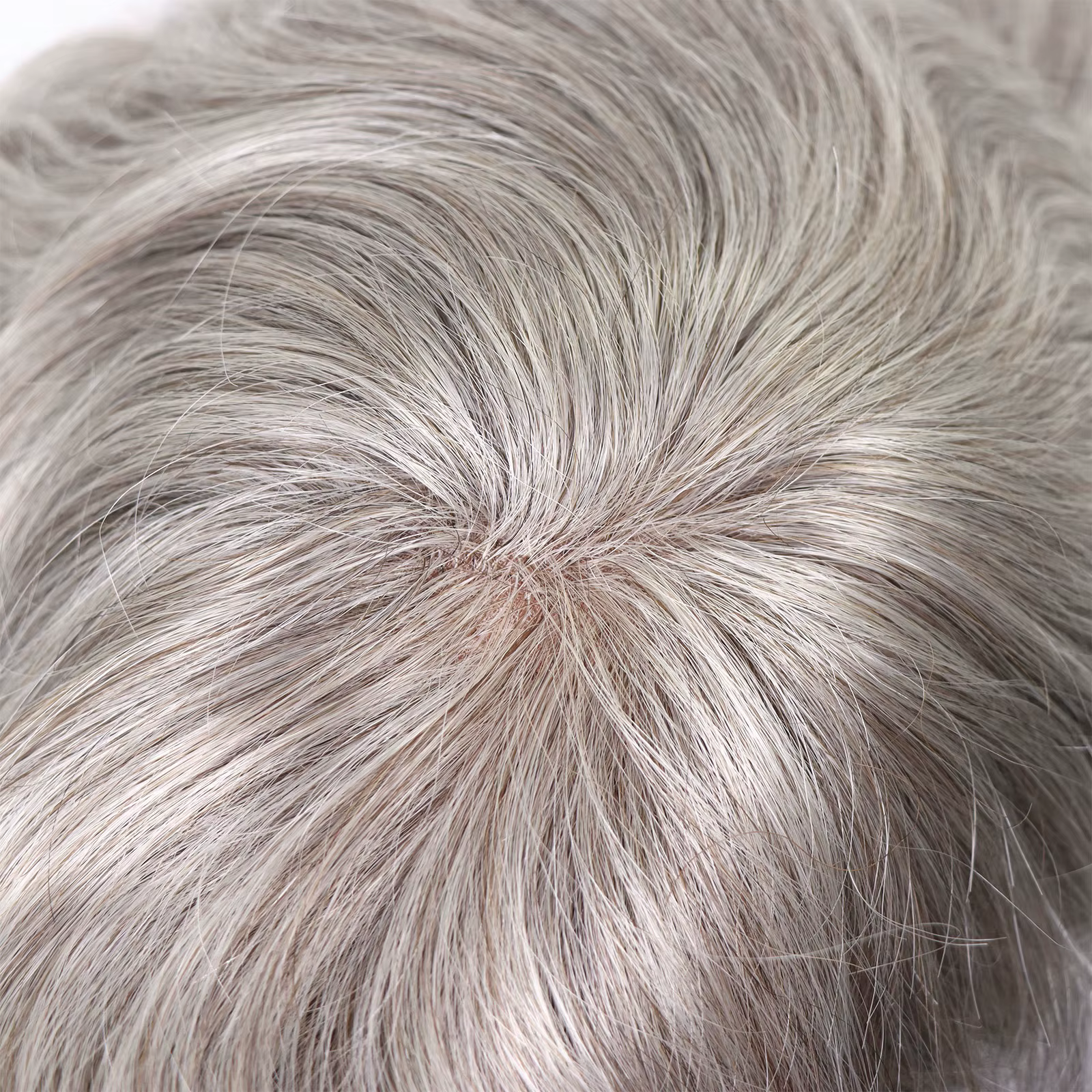 # 580 toupet de cheveux humains pour hommes argent gris postiche