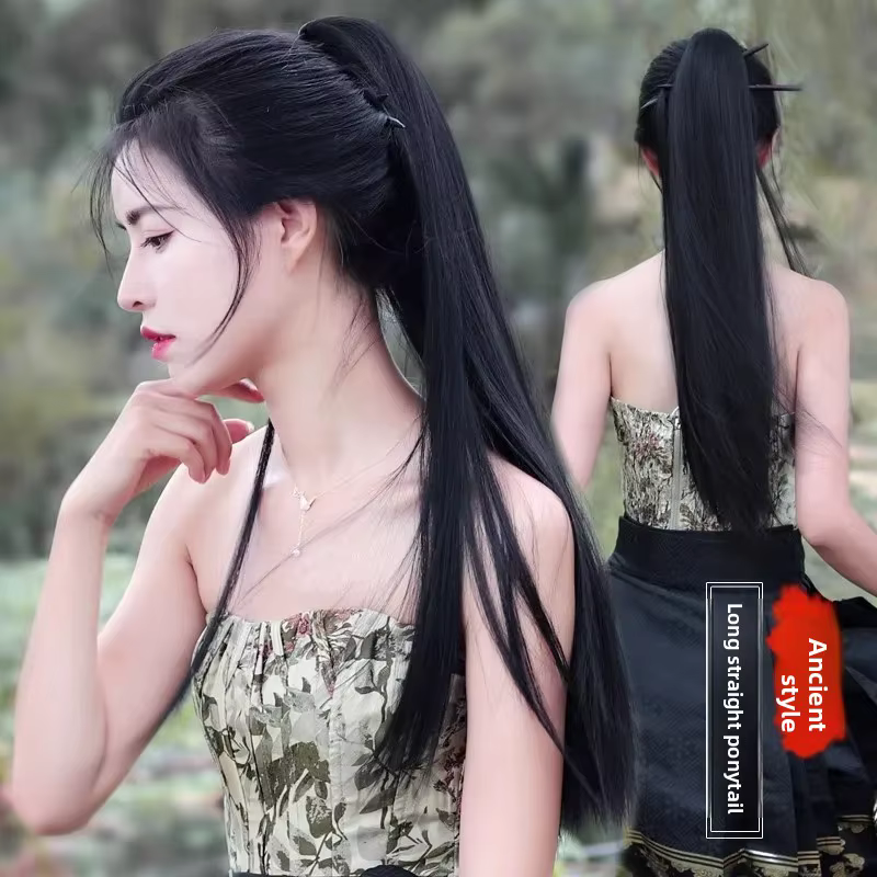 Extensions de cheveux longs et raides de style chinois traditionnel