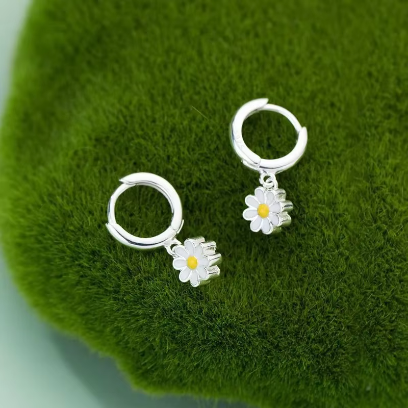 Boucles d'oreilles en argent Sterling 925, bijoux exquis de tempérament de tournesol, cadeau pour femmes