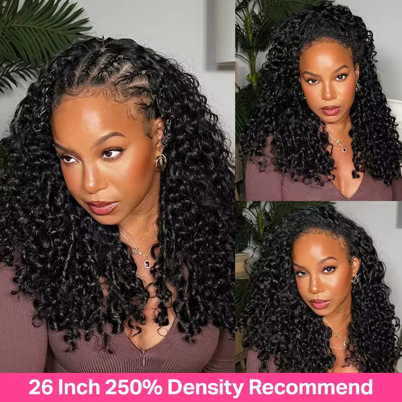 Demi-perruque sans colle birmane Pixi bouclée 100% cheveux humains Remy sans couture rabat