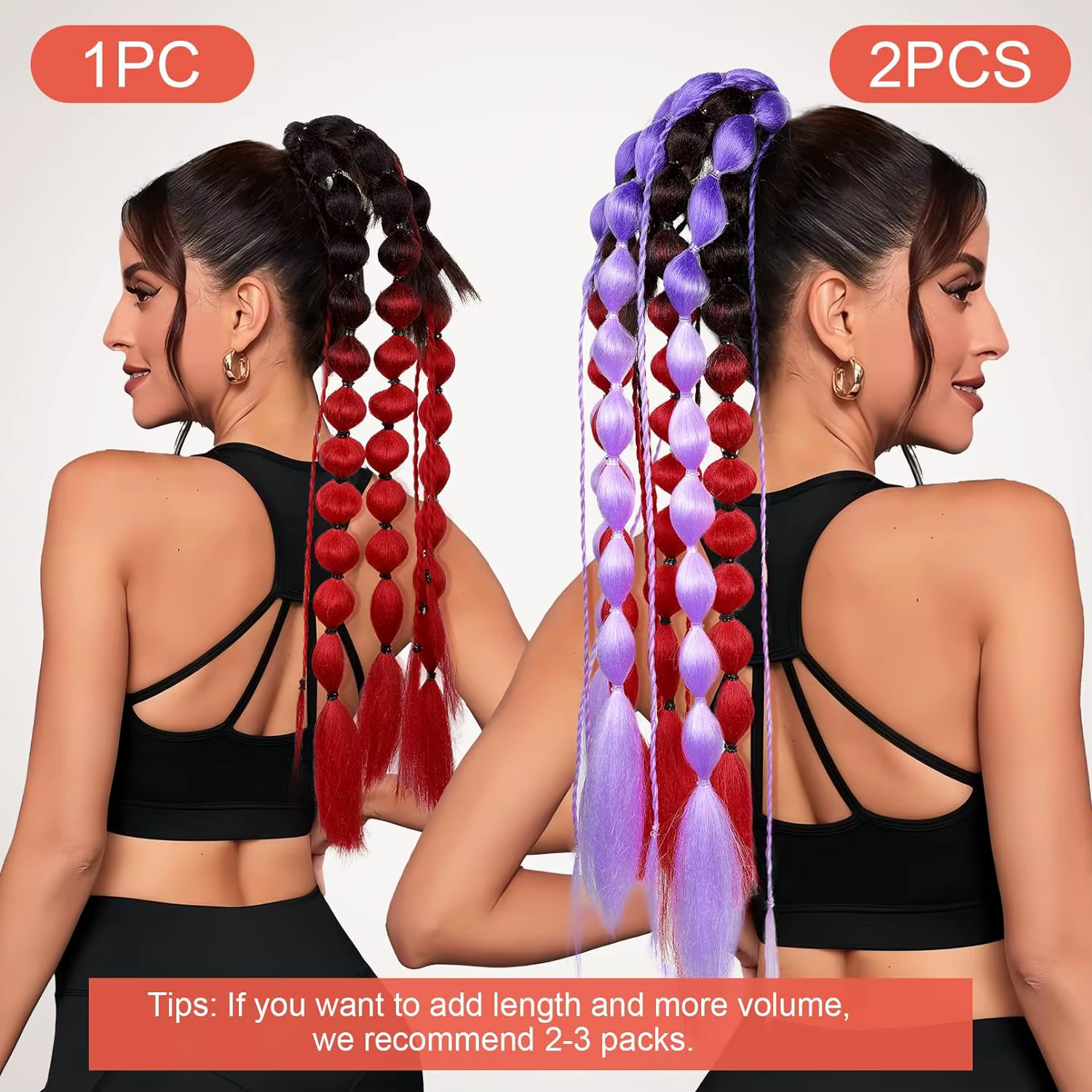 Extensions de cheveux colorées