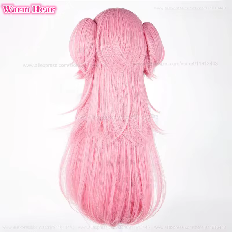 Nouveau! Perruque de cosplay Anime Momoi Airi longue de 78 cm, rose, double queue de cheval, cheveux synthétiques résistants à la chaleur, perruques pour fête d'Halloween + un bonnet de perruque