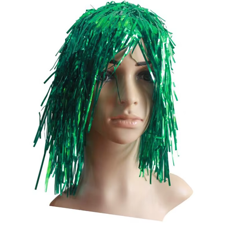 Hommes femmes dame coloré fil de pluie gland Paillette perruque Bar Disco Clown désordre cheveux décoration accessoires fête tête porter noël