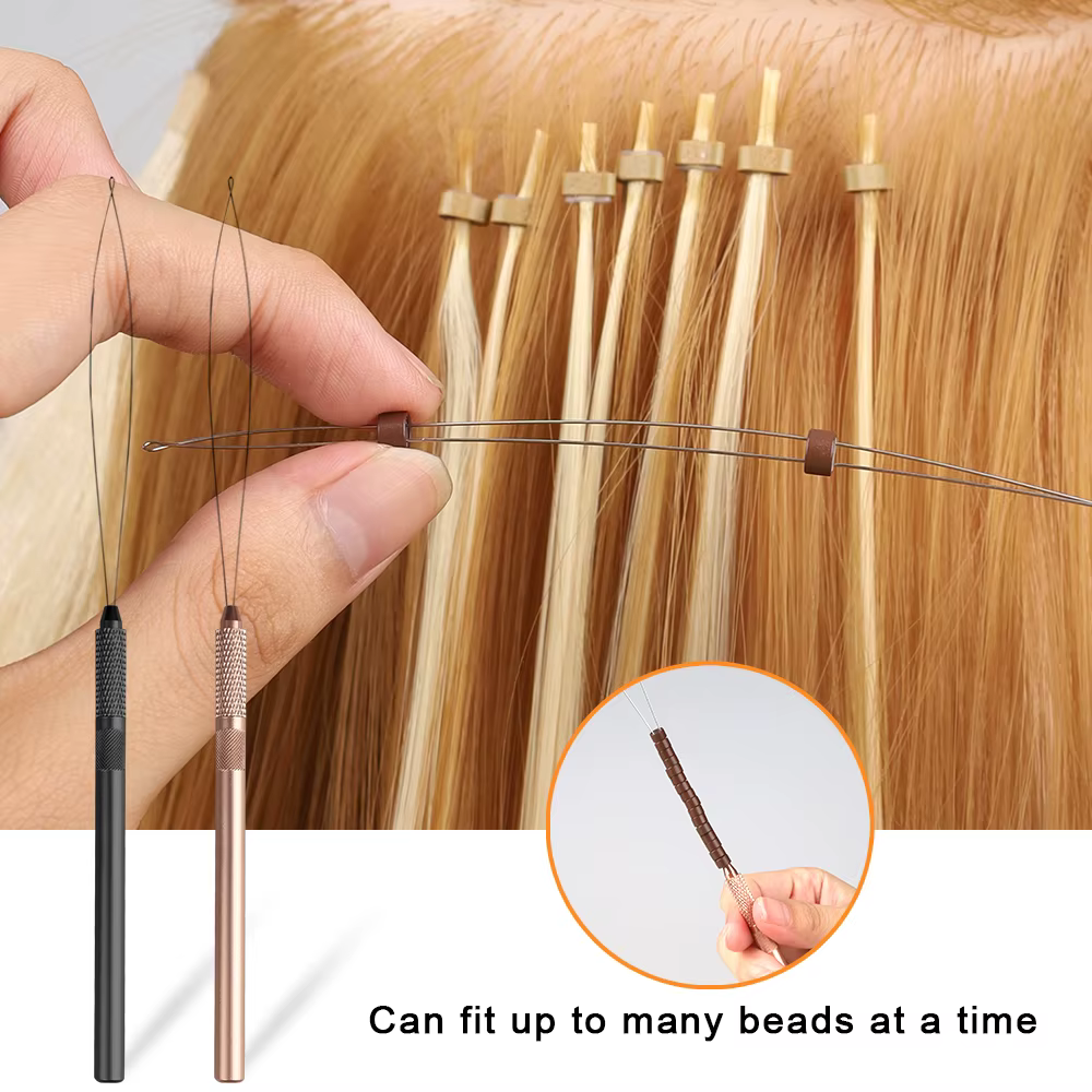 Outil de boucle d'extension de cheveux avec 4 fils de fer supplémentaires