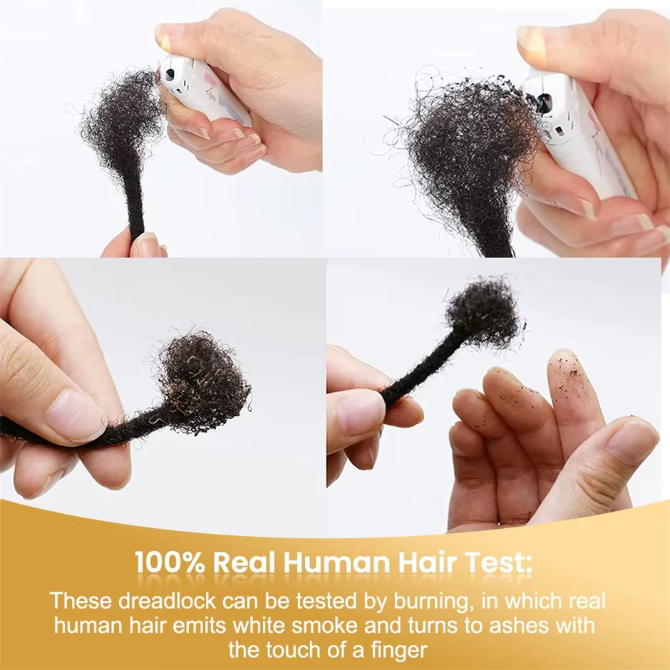 Extensions de cheveux 100% naturels Dreadlock Microlocs 0.2cm