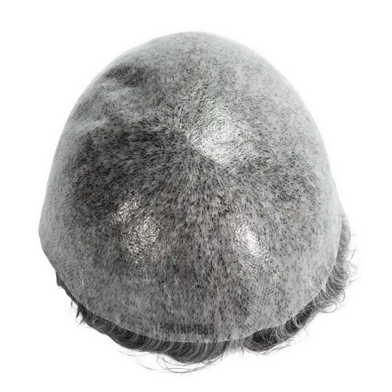 Toupet cheveux humains hommes 0.12-0.014mm peau avec noeuds