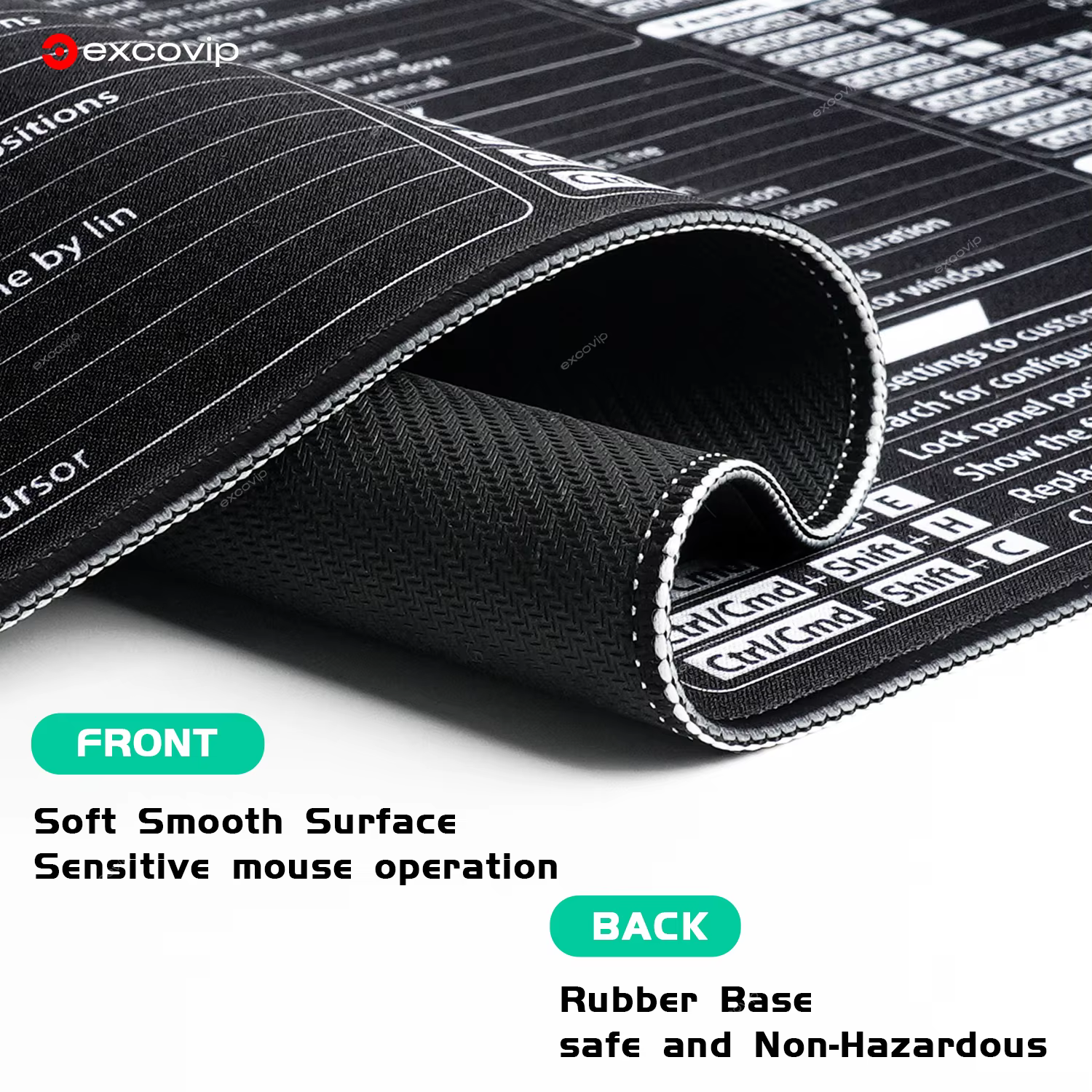 Tapis de souris de programmation EXCO Cursor AI, grand pour la production de codes, raccourcis d'ingénieur Web, tapis de bureau d'ordinateur