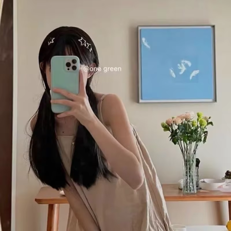 Pince à cheveux noire étoile BB pour filles Y2K