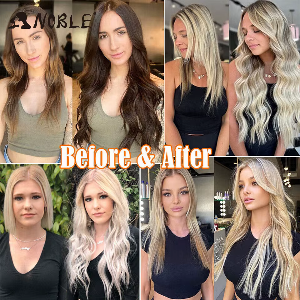 Noble cheveux synthétiques pince Extensions