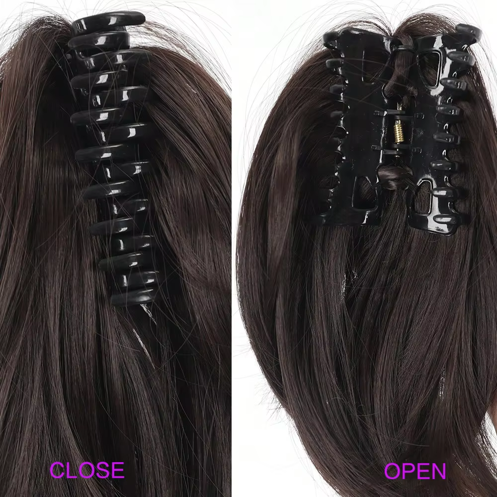 Chignon désordonné à griffes, postiches synthétiques pour femmes et filles, extensions de cheveux à clipser, chignon court et lisse, chignon à nouer