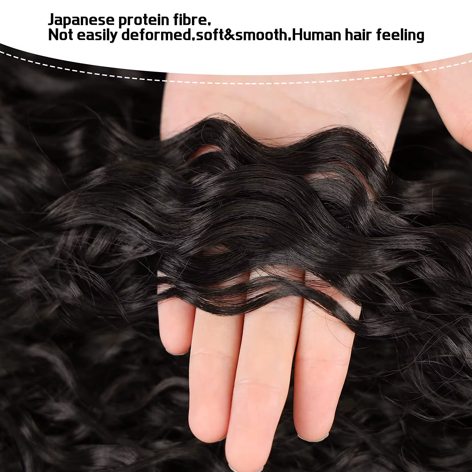 Extensions de queue de cheval bouclées Deep Wave