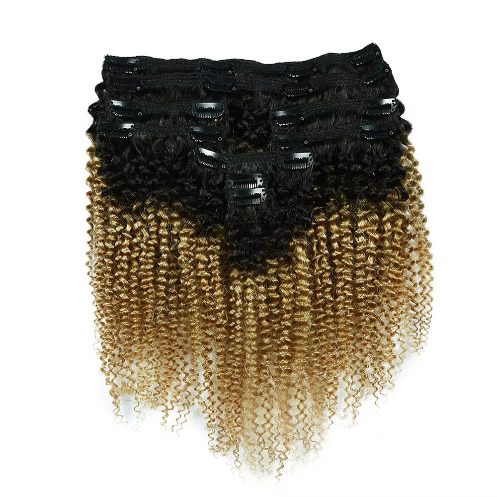 T1B 27-Extension de Cheveux Humains Crépus Afro