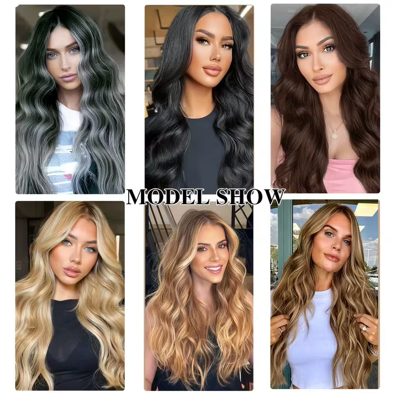 Extensions de cheveux synthétiques bouclés longs de 22 pouces