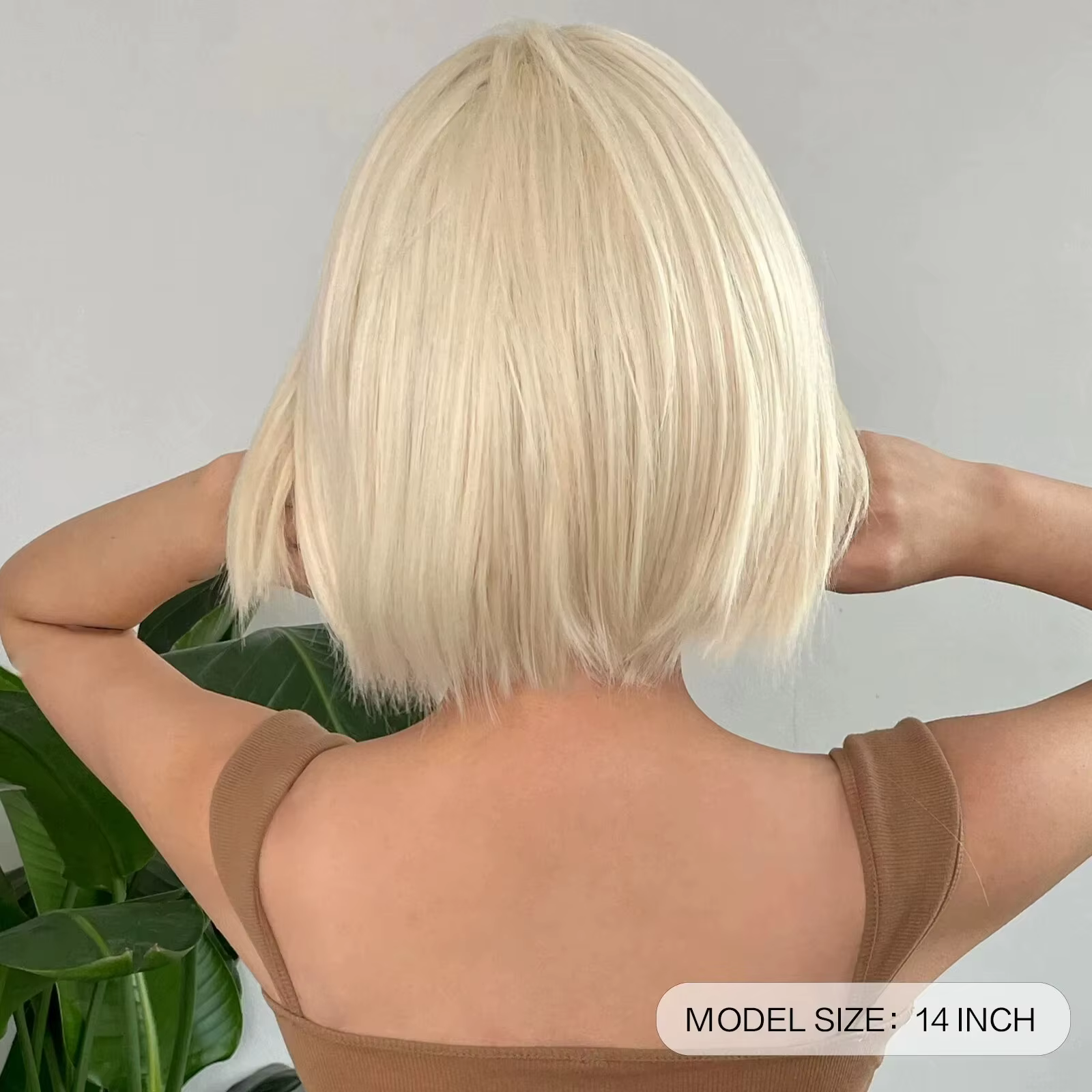Perruque synthétique style bob doré pour fête costumée