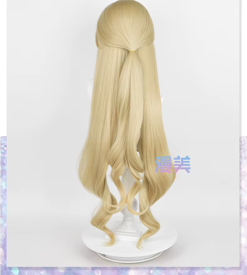Fontaine Navia Cosplay perruque 95 cm lin or vague cheveux résistant à la chaleur synthétique cuir chevelu perruques
