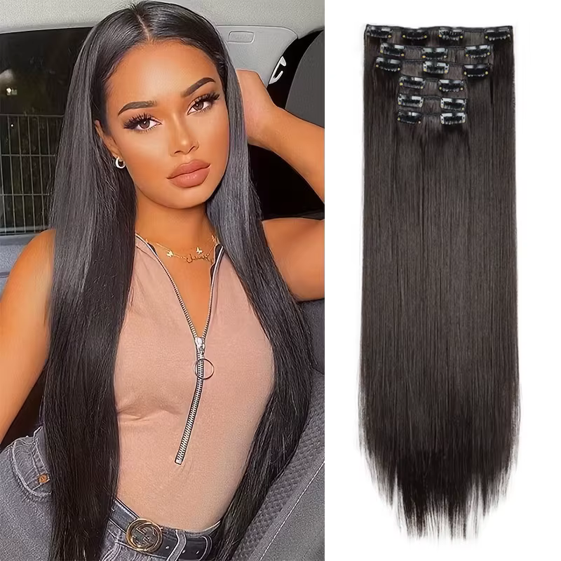 Extensions capillaires synthétiques longues et lisses