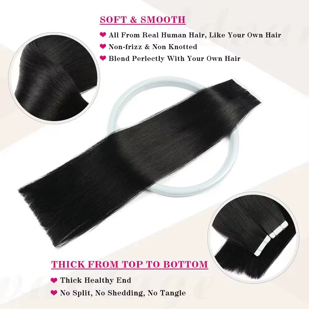 Extensions de cheveux à bandes adhésives